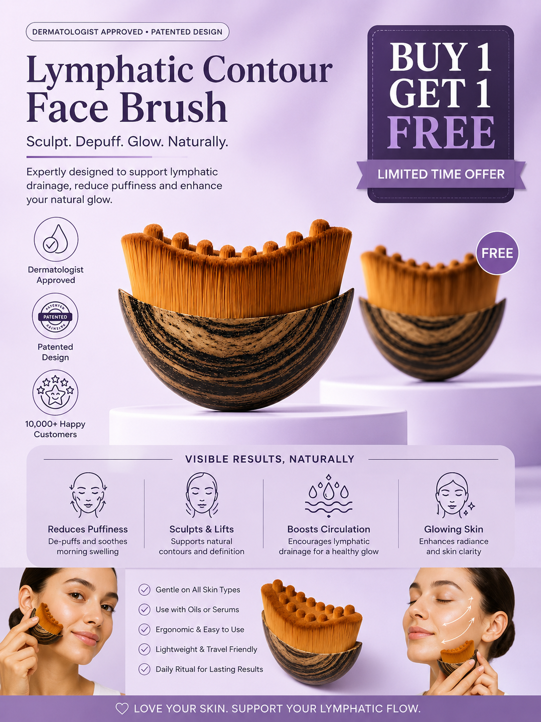 Lymphatic Contour Face Brush (Buy 1 Get 1 free)t